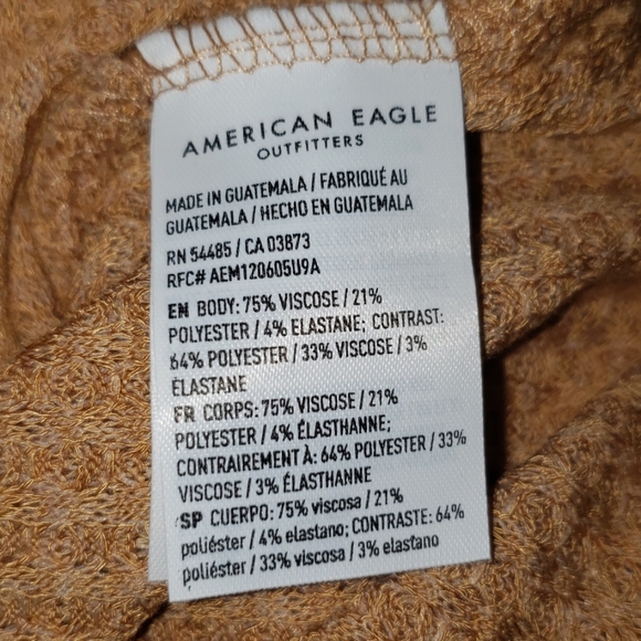 NWT---A.E.O (S) TAN WAFFLE LONG SLEEVES - Picture 7 of 8